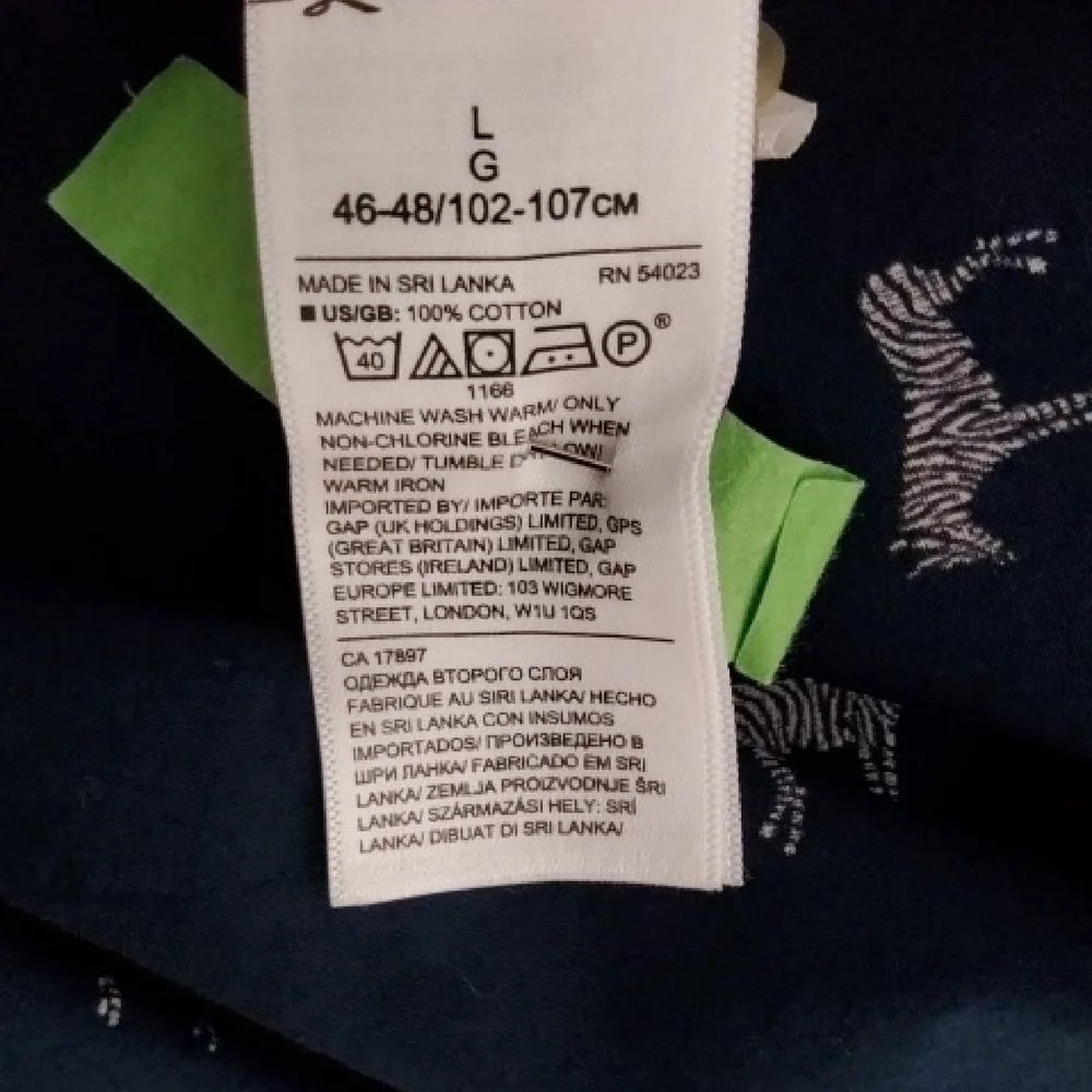 Banana Republic Navy Blue Shirt with White Animal Pattern